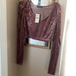 Fashion Nova Crushed Velvet Crop Top!